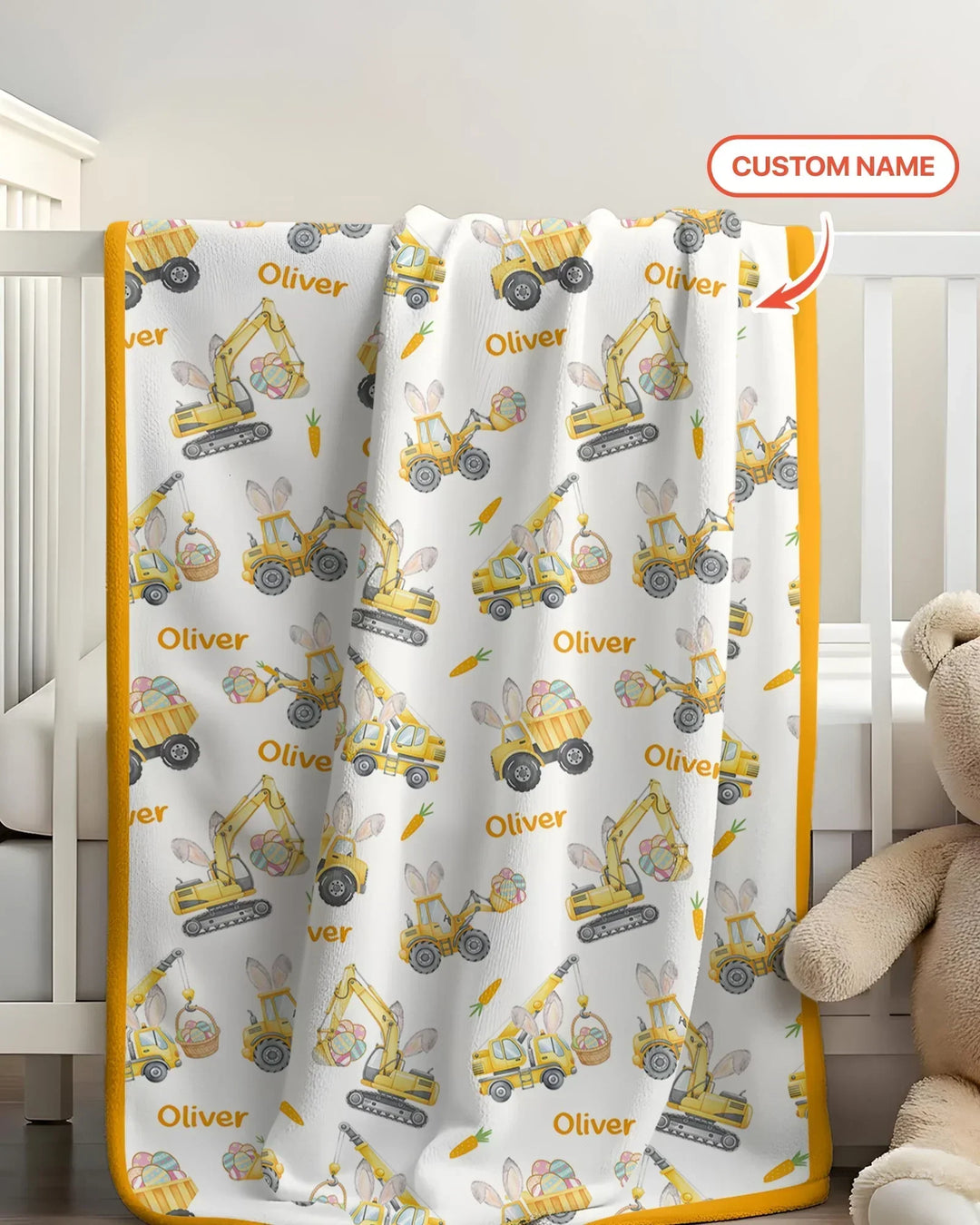Custom name Eggs-cavator Construction Bamboo Blanket