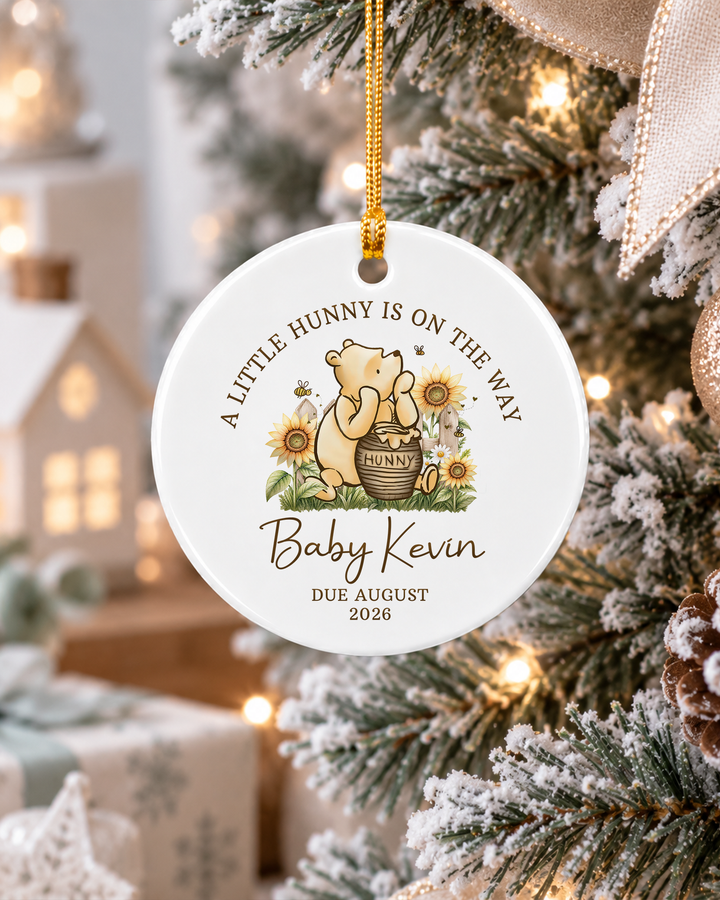A Little Hunny Is On The Way Ceramic Ornament