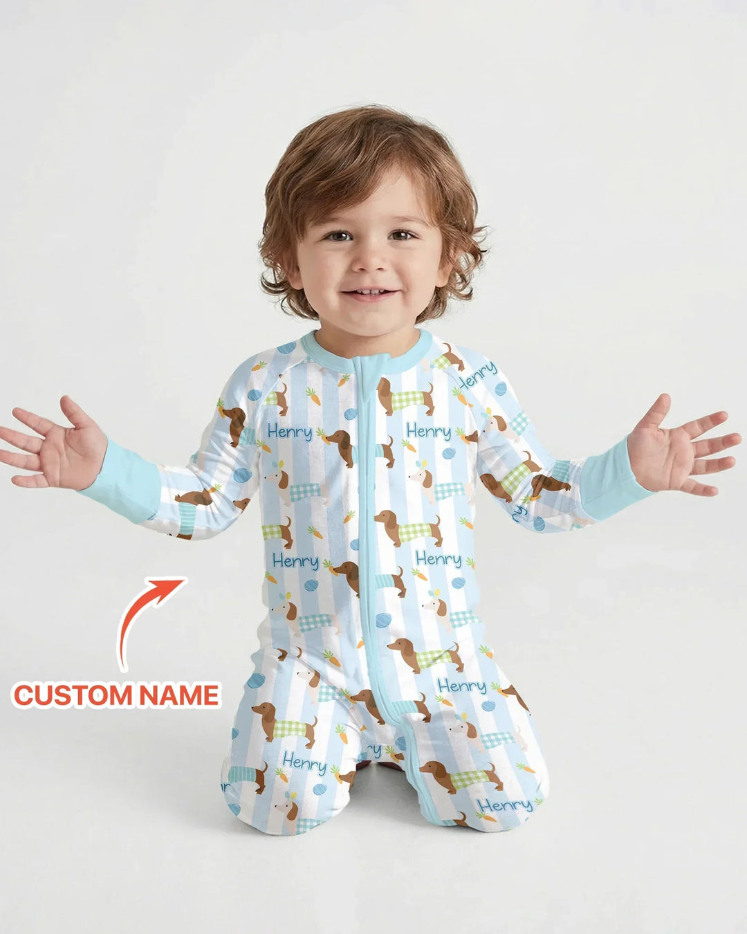 Custom Name Easter Dachshunds Family Matching Bamboo Convertible Zippy