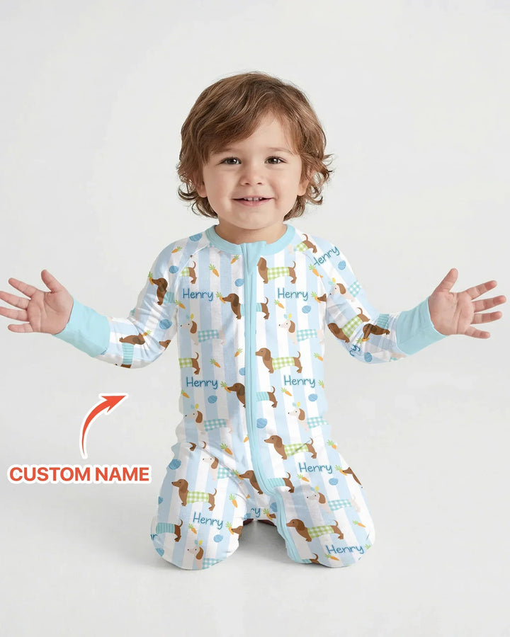 Custom Name Easter Dachshunds Family Matching Bamboo Convertible Zippy