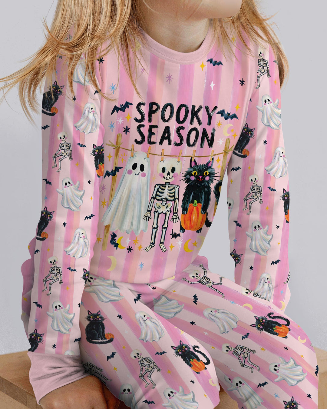 Spooky Season Kids Bamboo Two Piece Long Sleeve Pajama Set