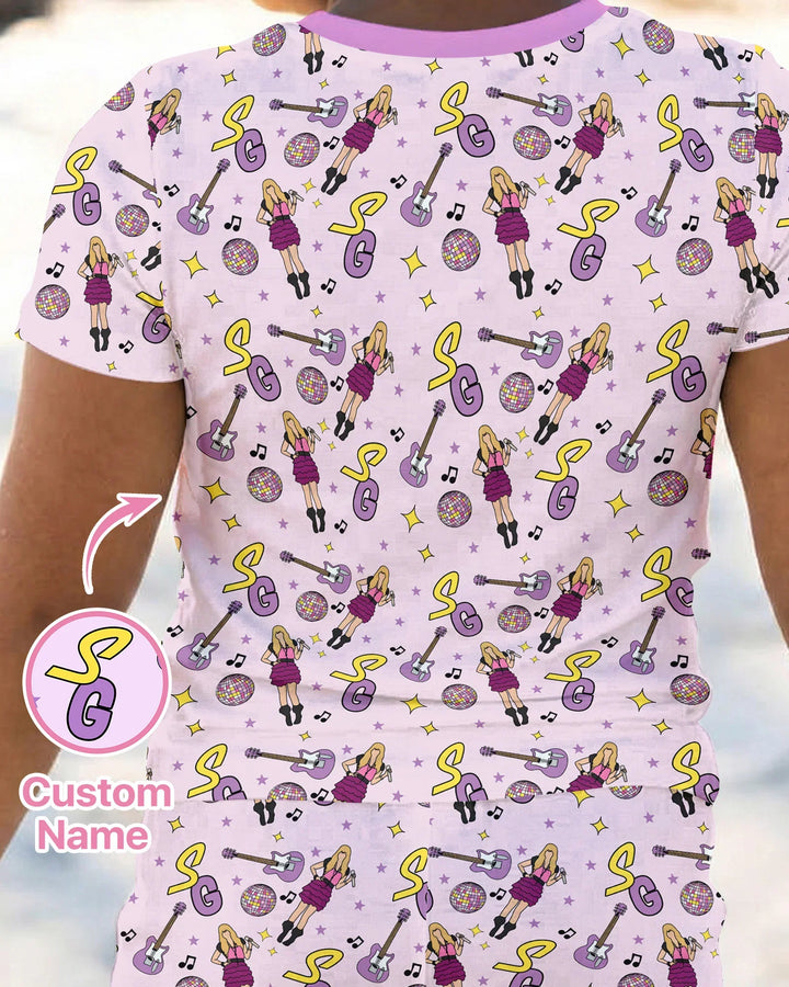 Custom Name Mini Rockstar Two Piece Short Sleeve Pajama Set