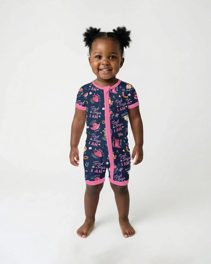 God Says I Am Western Faith Bamboo Shorty Zippy