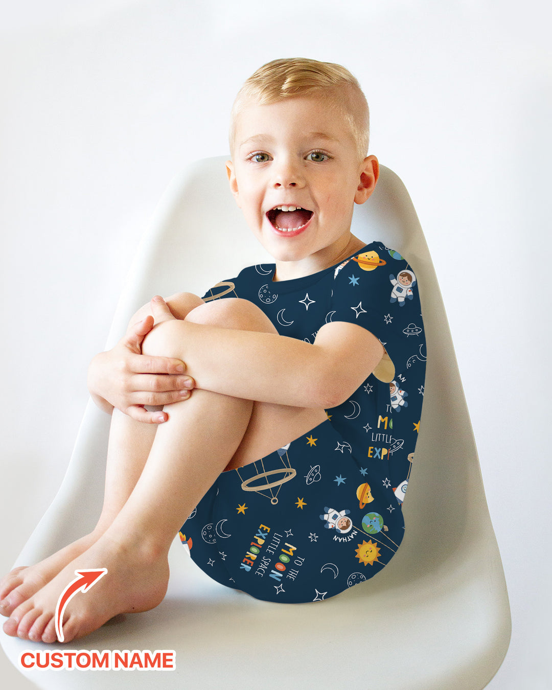 Little Astronaut Big Dream Bamboo Two Piece Short Sleeve Shorts Pajama Set