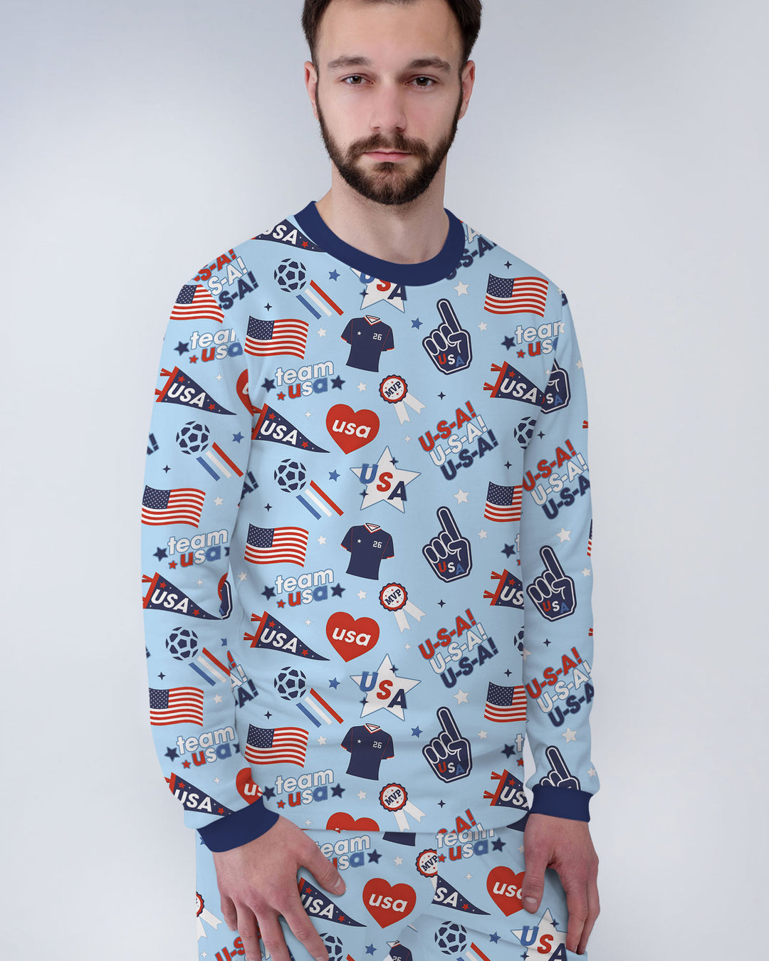 Soccer Party Team USA Bamboo Men's Pajama Set