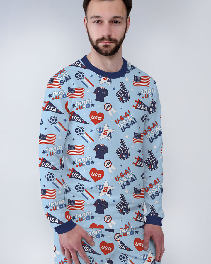 Soccer Party Team USA Bamboo Men's Pajama Set
