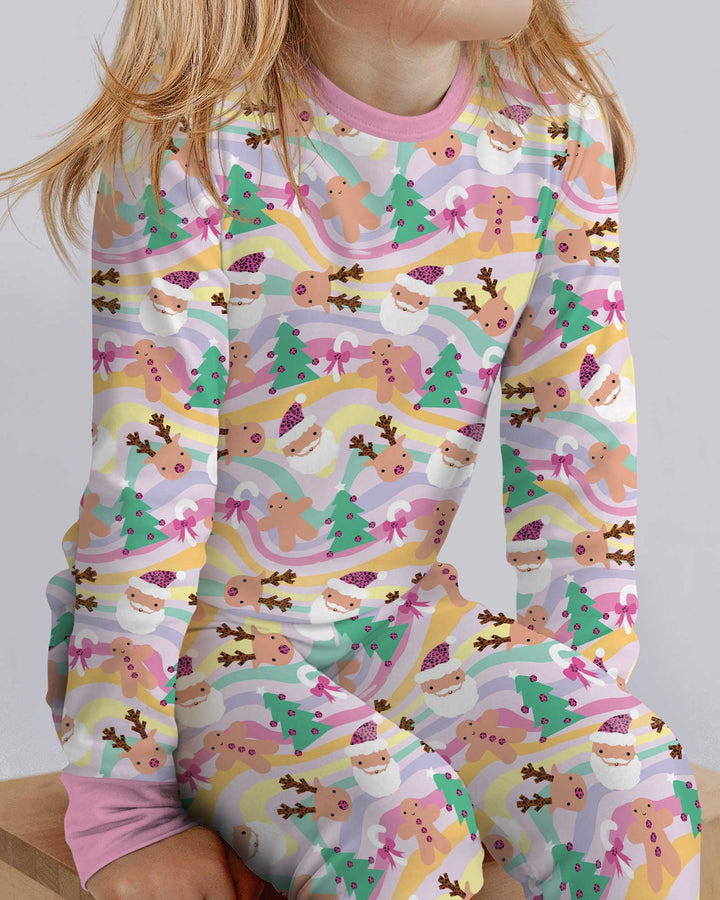 Whimsical Christmas Wonderland Bamboo Two Piece Long Sleeve Pajama Set