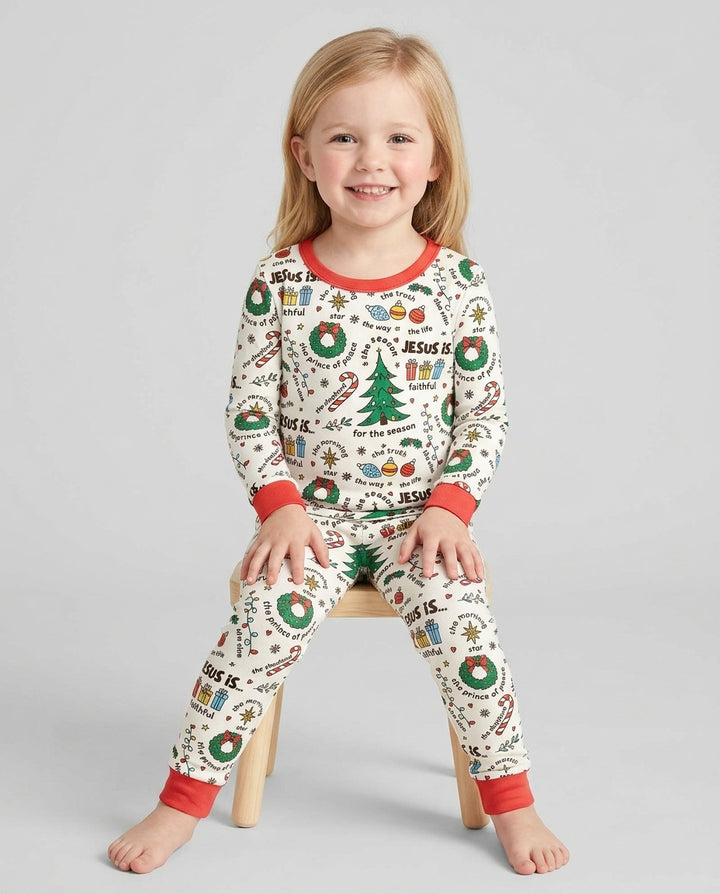 Christmas Jesus Is... Bamboo Two Piece Long Sleeve Pajama Set