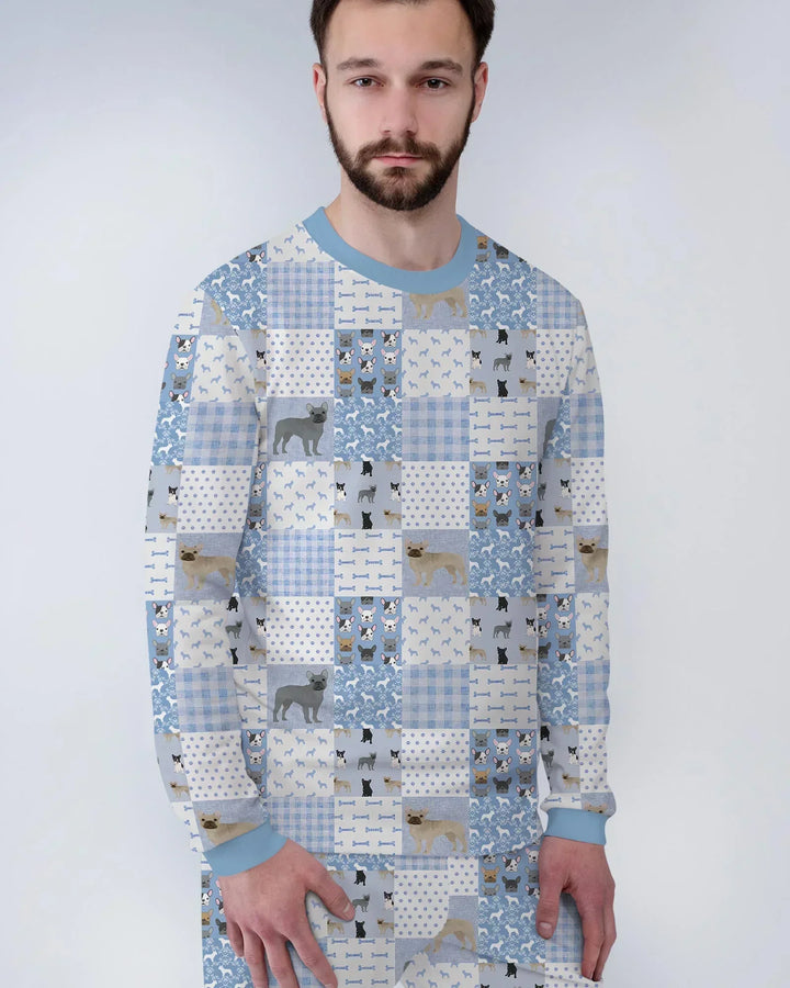 Frenchies Patchwork Family Matching Bamboo Men's Pajama Set