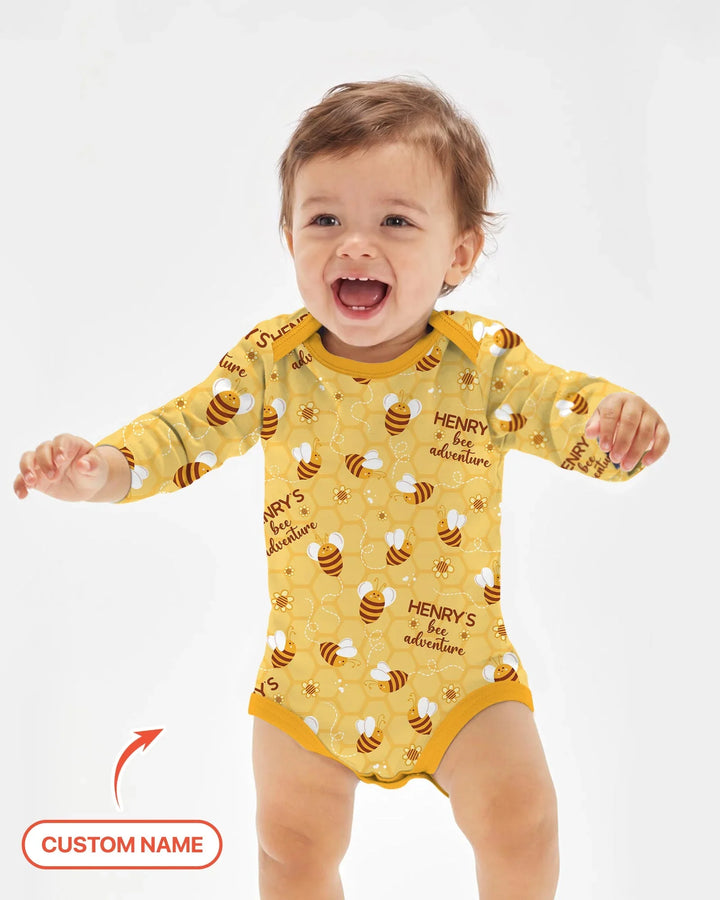 Custom Name Bee Back To School Bamboo Bodysuit