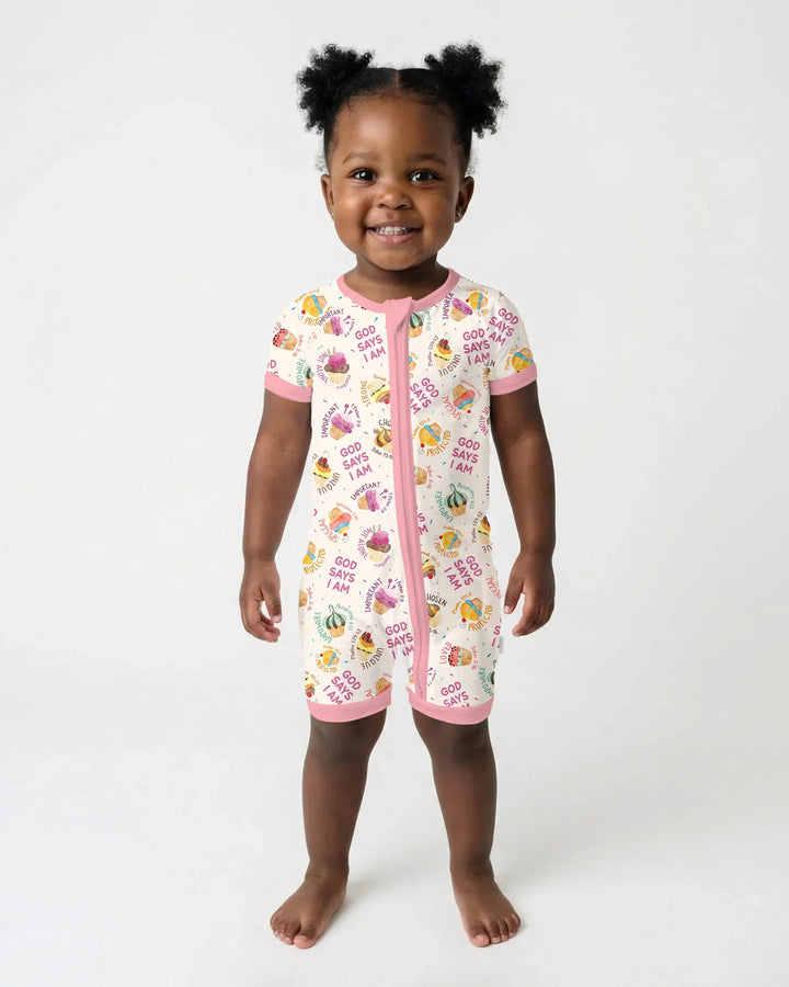 Cute Cupcake God Says I Am  Bamboo Shorty Zippy