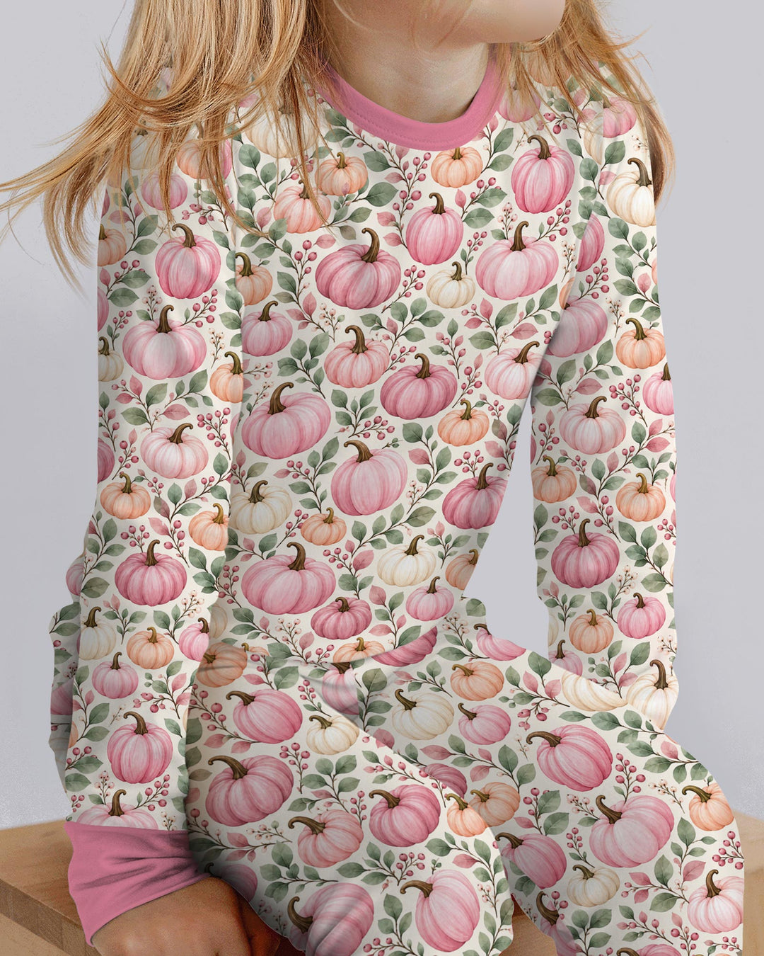 Pumpkin Cozy Fall Bamboo Two Piece Long Sleeve Pajama Set