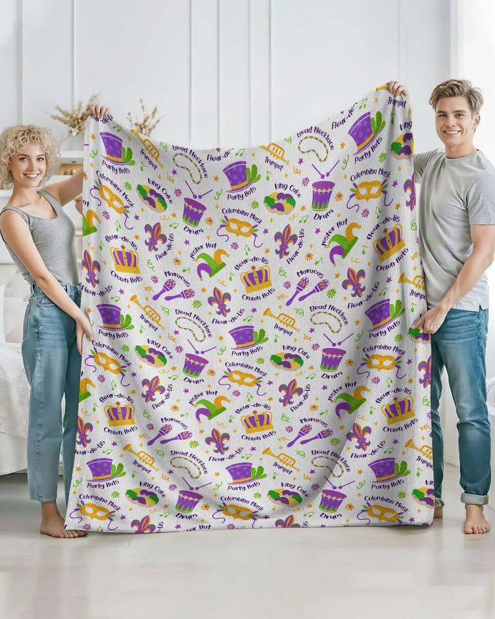 Mardi Gras Family Matching Bamboo Blanket