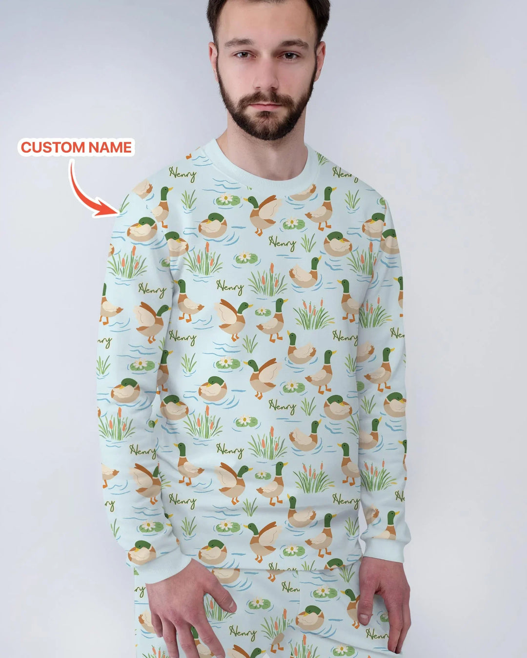Personalized Mallard Duck Bamboo Men's Pajama Set