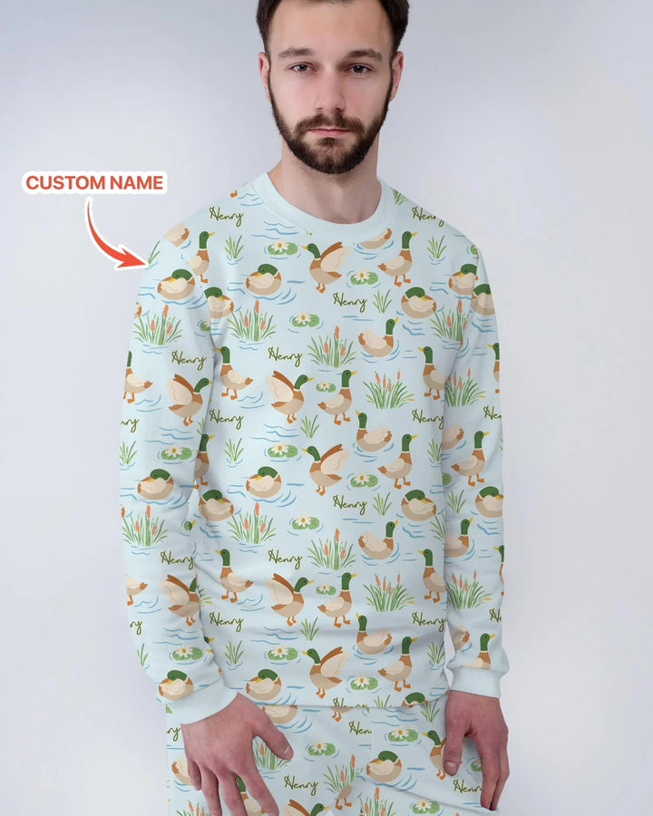 Personalized Mallard Duck Bamboo Men's Pajama Set