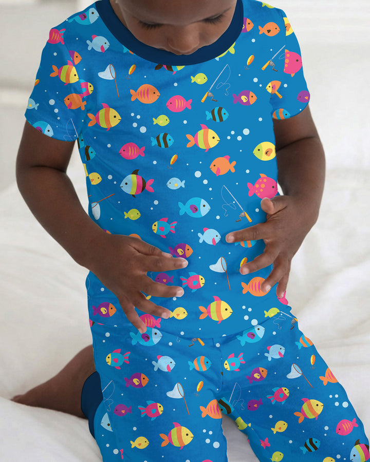 Little Fisher’s Adventure Bamboo Two Piece Short Sleeve Pajama Set