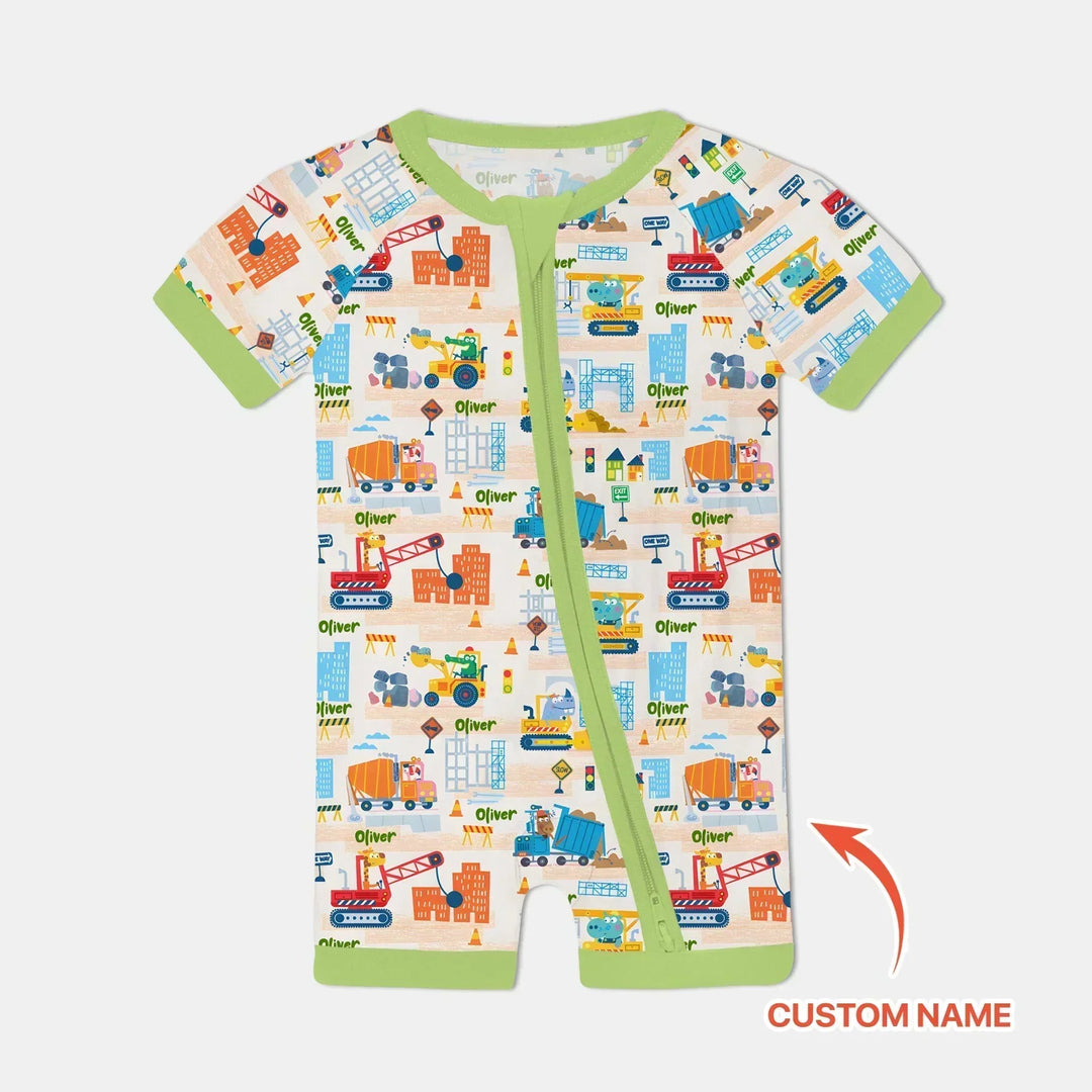 Little Builder Friends Custom Name Bamboo Shorty Zippy
