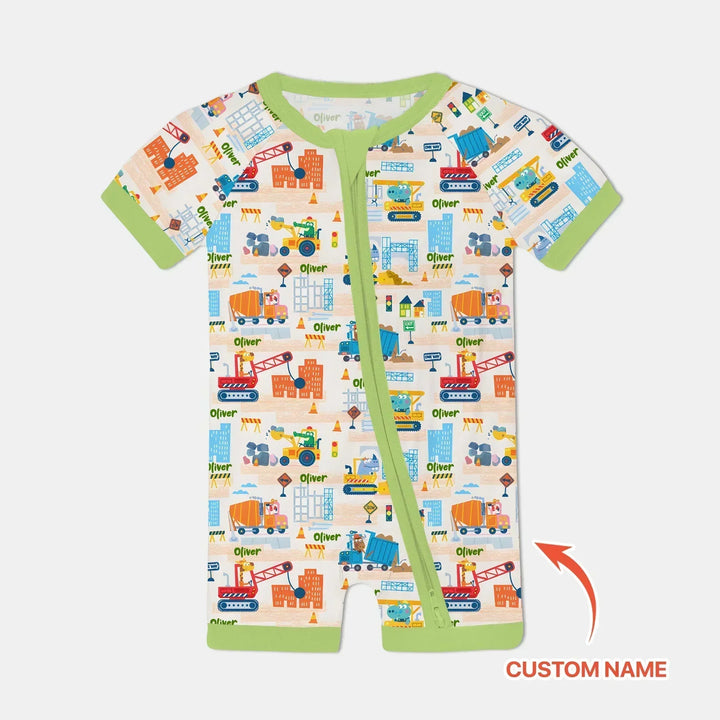 Little Builder Friends Custom Name Bamboo Shorty Zippy