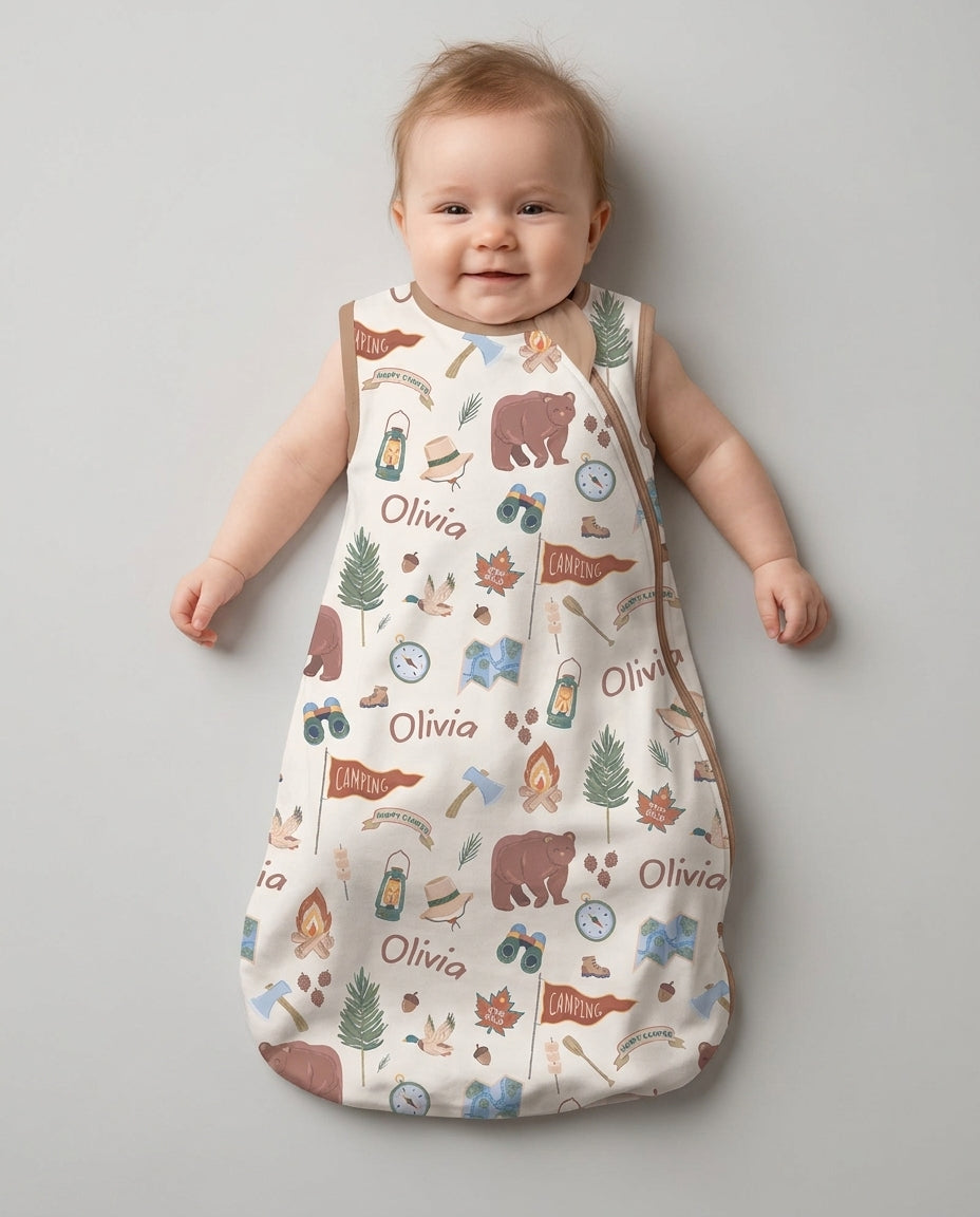 Custom Name Adventure Outdoors Bamboo Sleep Bag