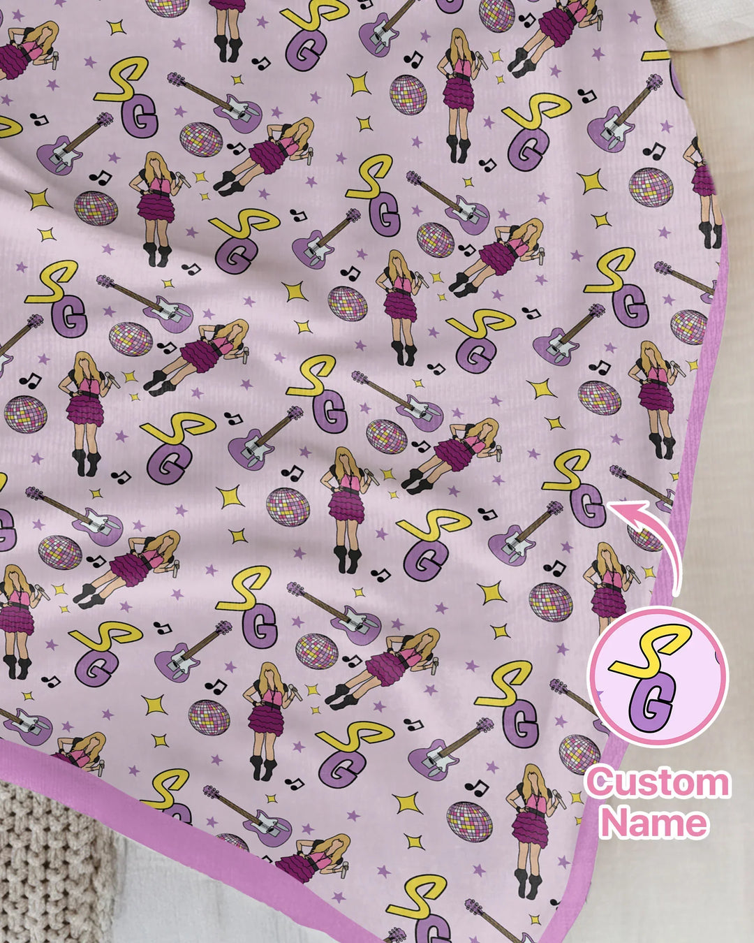 Custom Name Mini Rockstar Blanket