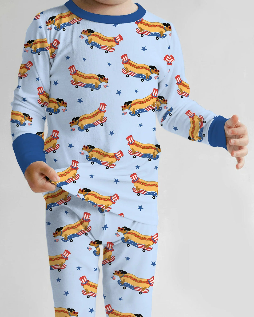 American Hot Dog Bamboo Two Piece Long Sleeve Pajama Set
