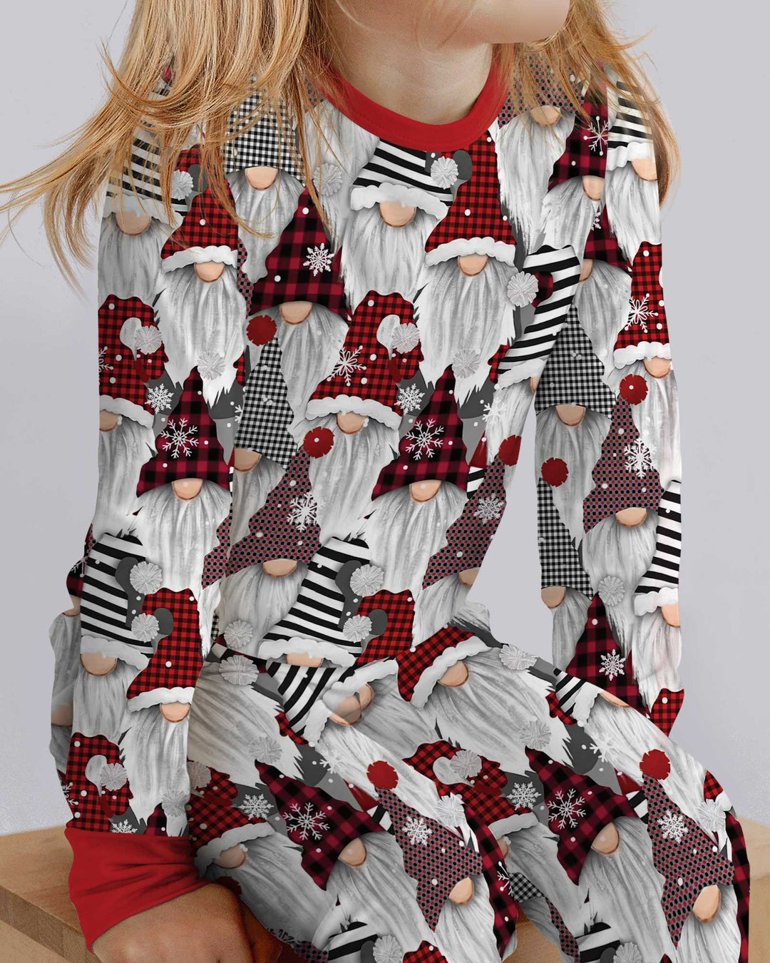 Christmas Gnome Bamboo Two Piece Long Sleeve Pajama Set