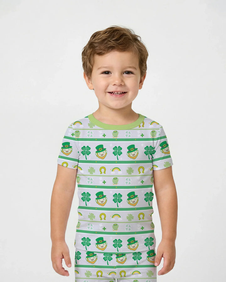 Happy Saint Patrick's Day Bamboo Two Piece Short Sleeve Pajama Set