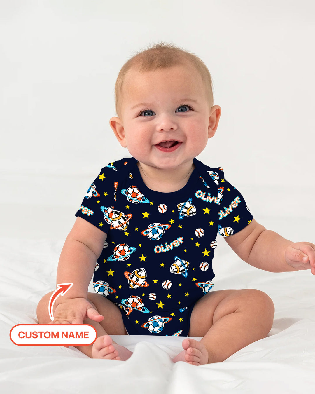 Custom Name Space Sport Bamboo Bodysuit