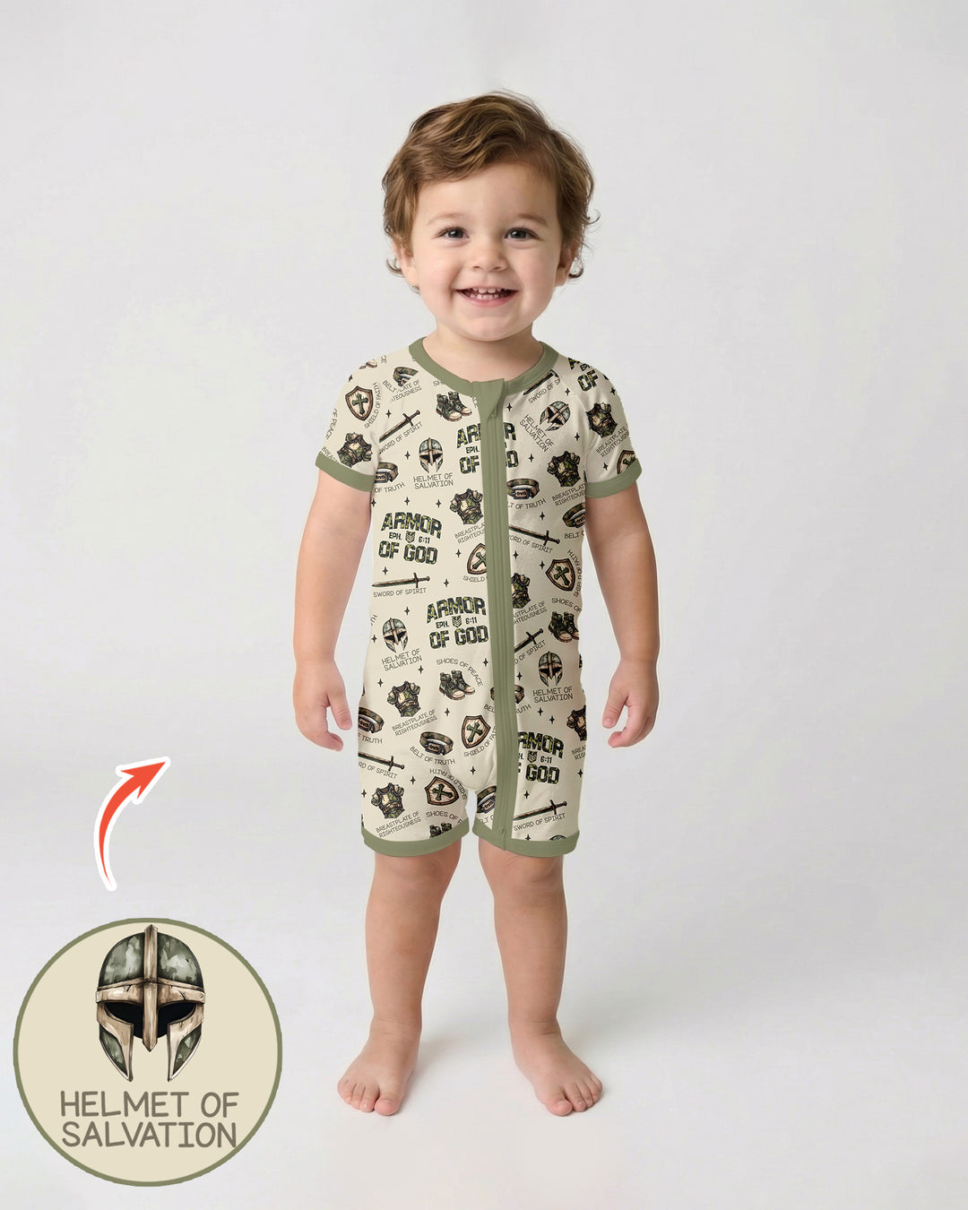 Camo Armor Of God Bamboo Shorty Zippy