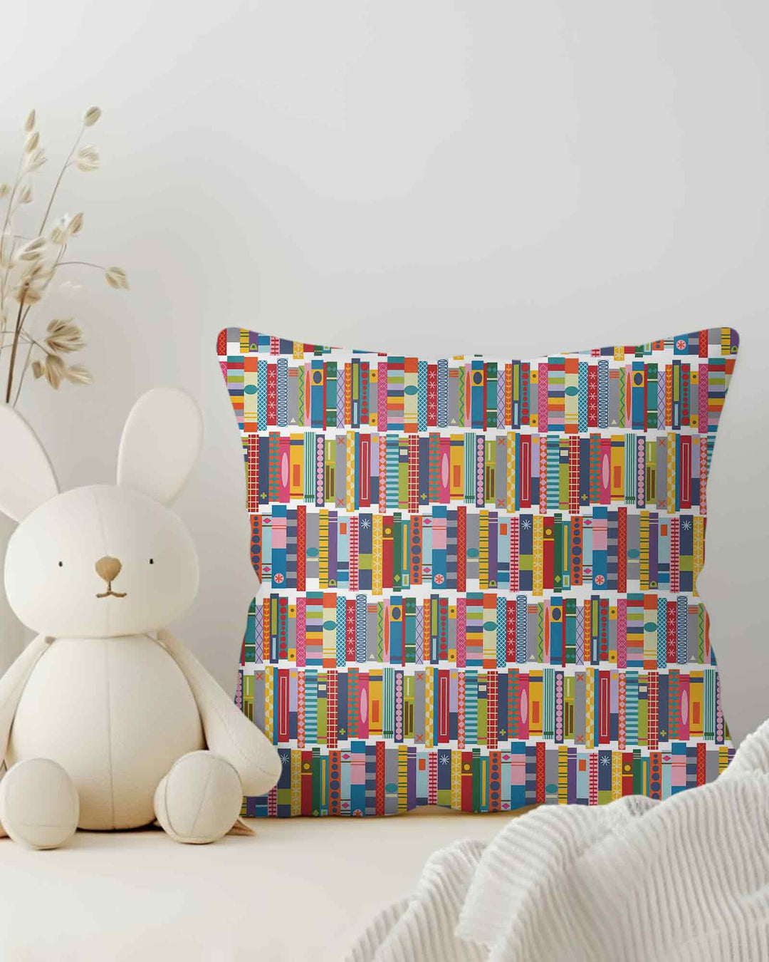 Rainbow Bookshelf Bamboo Pillow Case