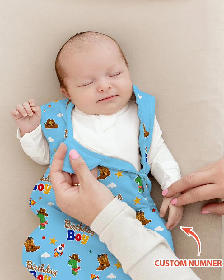 Custom Birthday Western Boy Bamboo Sleep Bag