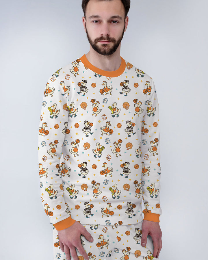 Silly Goose Playing Basketball Bamboo Men's Pajama Set