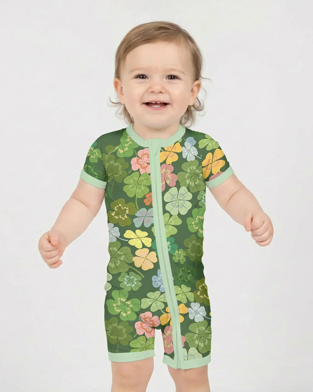 Lucky 4 Leaf Clover Bamboo Shorty Zippy