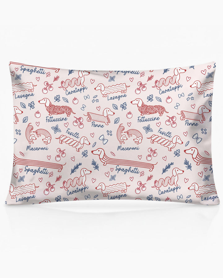 Funny Dachshund Pasta Pups Bamboo Pillow Case