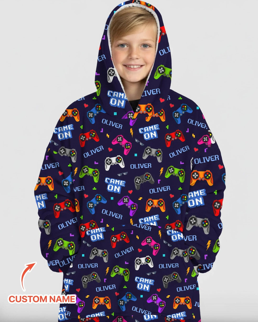 Custom Name Game On Family Matching Bamboo Blanket Hoodie