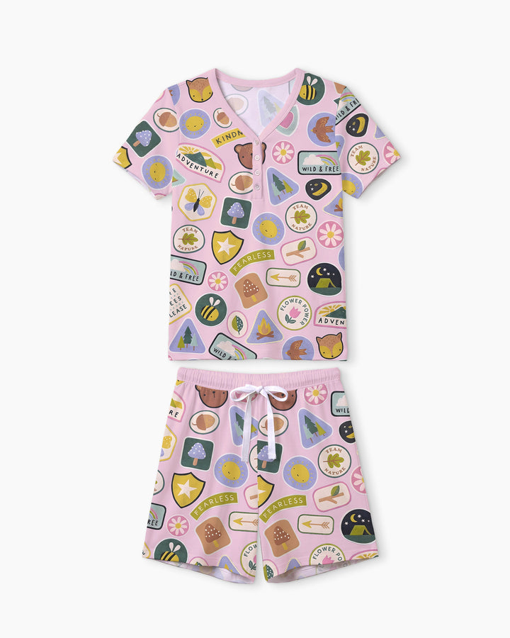 Little Explorer Bamboo Women Short Sleeve Short Pajama Set
