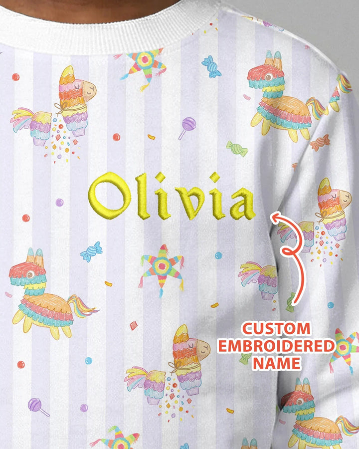 Personalized Embroidered Name Cinco De Mayo Bamboo Crewneck Sweatshirt