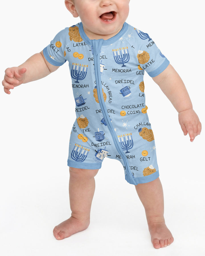 Family Hanukkah Matching Bamboo Shorty Zippy