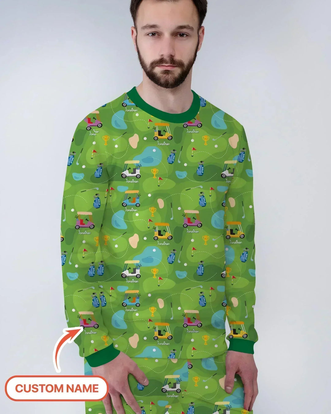 Custom Name Golf Season Family Matching Bamboo Men's Pajama Set