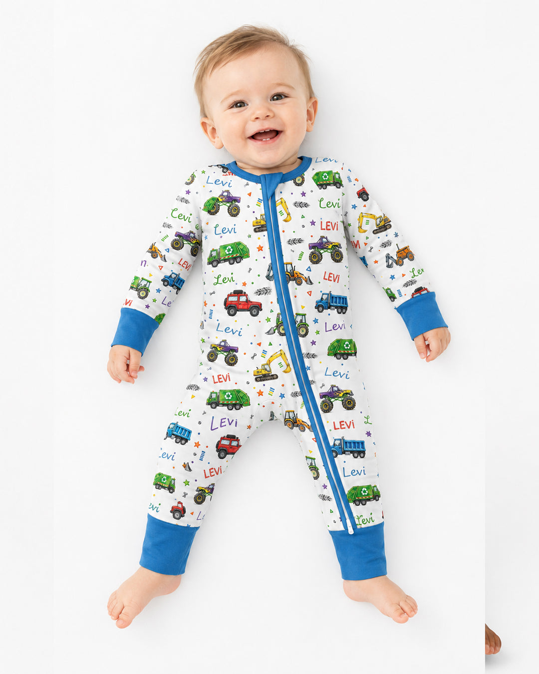 Cars And Trucks Parade Custom Name Bamboo Convertible Zippy