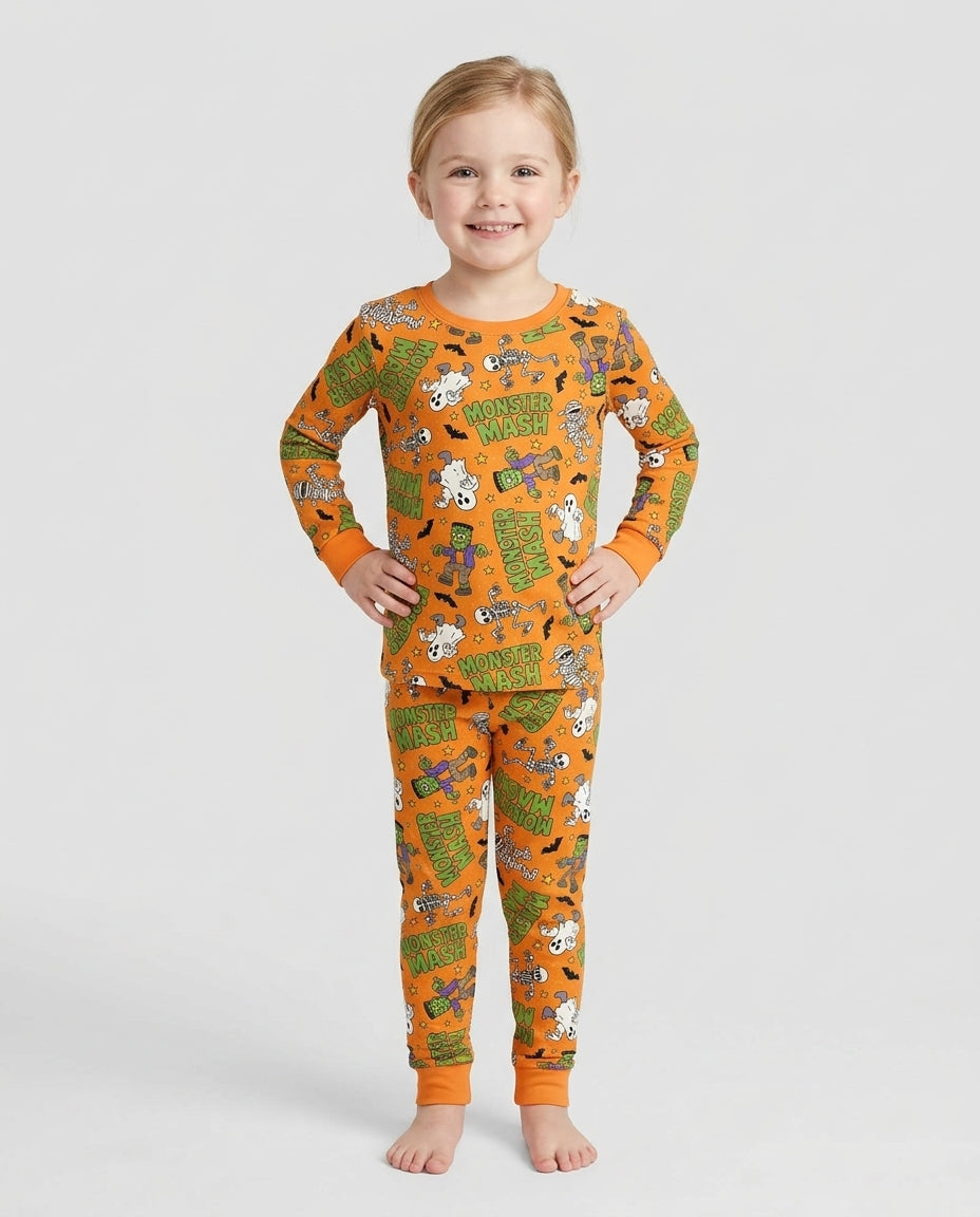 Monster Mash Halloween Bamboo Two Piece Long Sleeve Pajama Set