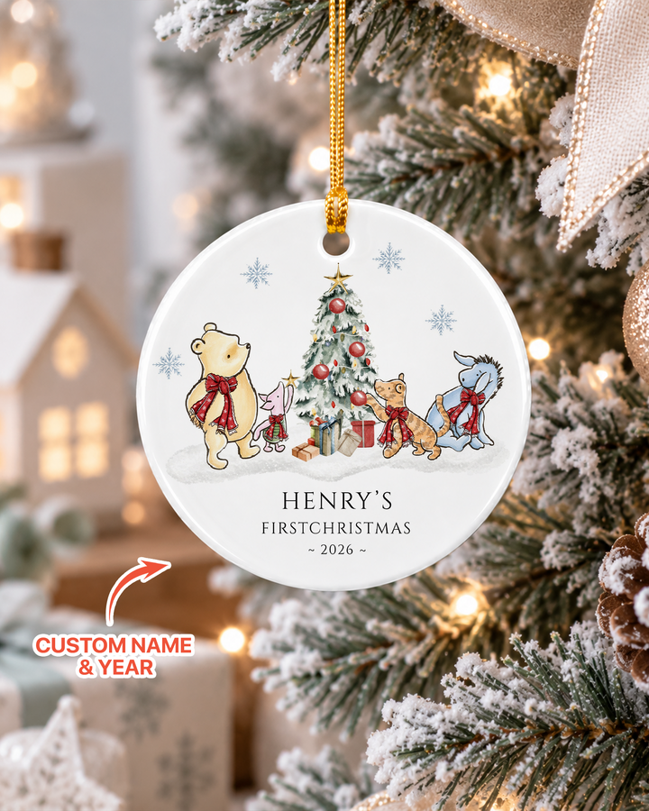Classic Bear First Christmas Ceramic Ornament