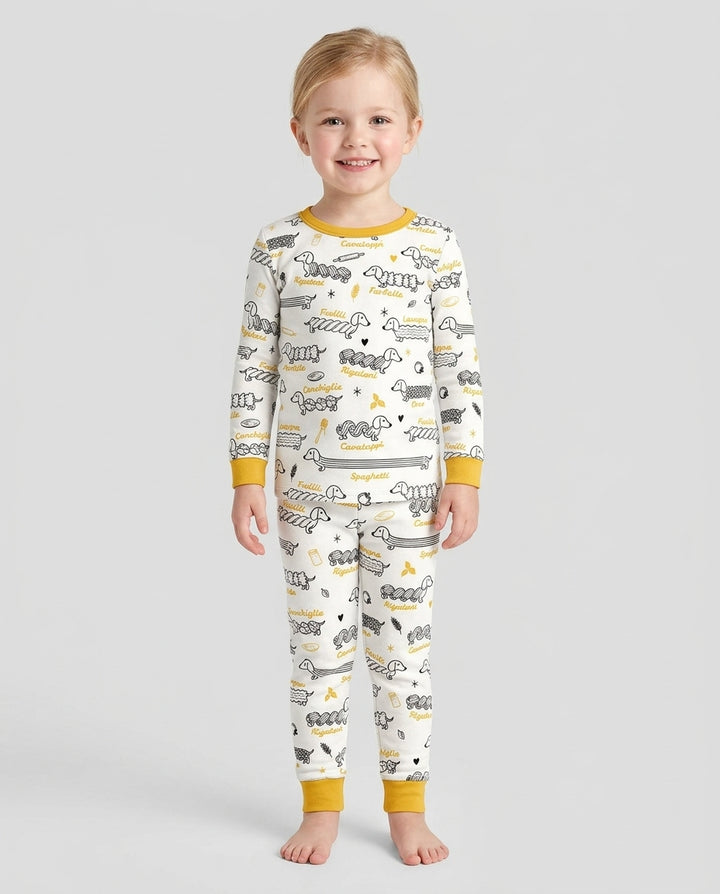 Pasta Pups Bamboo Two Piece Long Sleeve Pajama Set