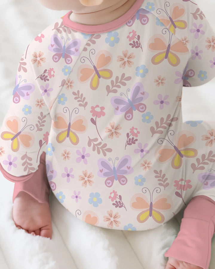 Custom Embroidered Name Butterfly Bamboo Convertible Zippy