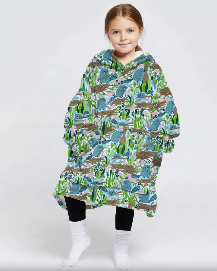 Little Dam Builders Wearable Bamboo Blanket Hoodie