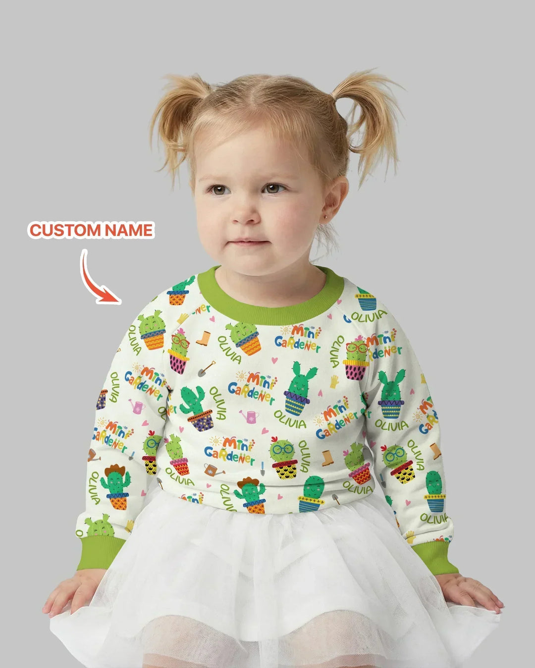 Custom Name Mini Gardener Bamboo Crewneck Sweatshirt
