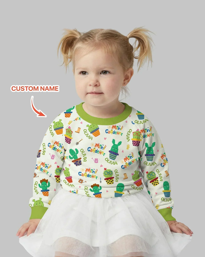 Custom Name Mini Gardener Bamboo Crewneck Sweatshirt