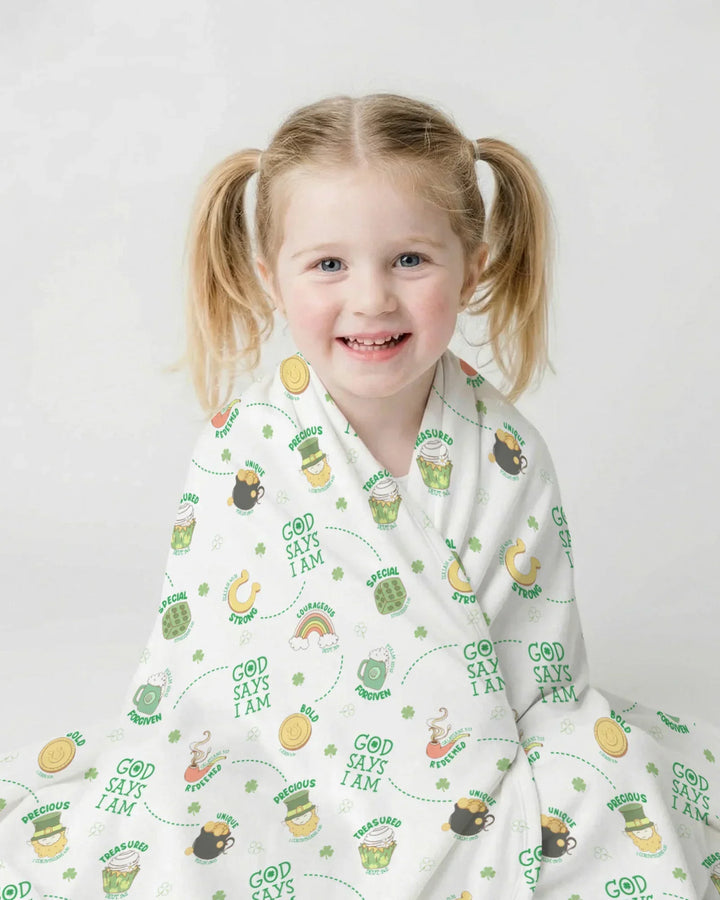 St Patrick's Day God Says I Am Bamboo Blanket