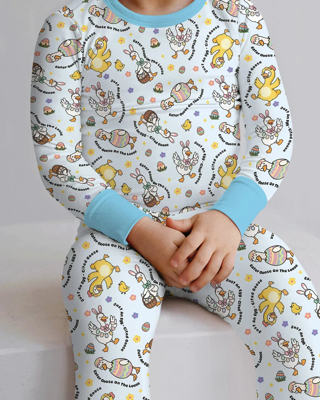 Easter Goose Family Matching Bamboo Two Piece Long Sleeve Pajama Set