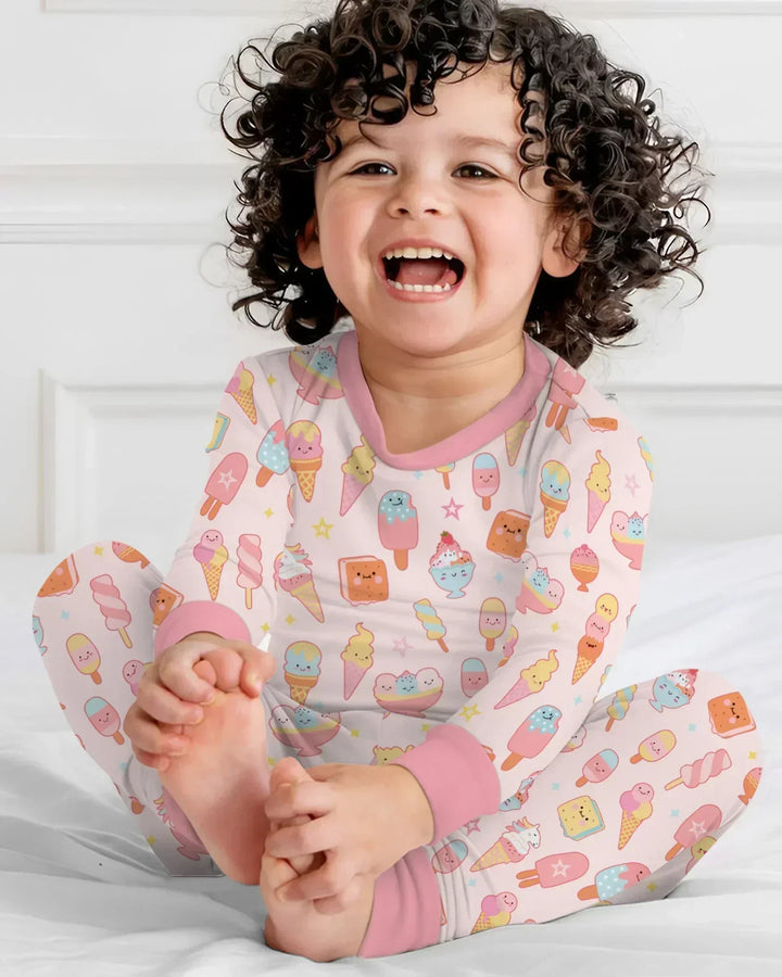 American Ice cream Bamboo Two Piece Long Sleeve Pajama Set